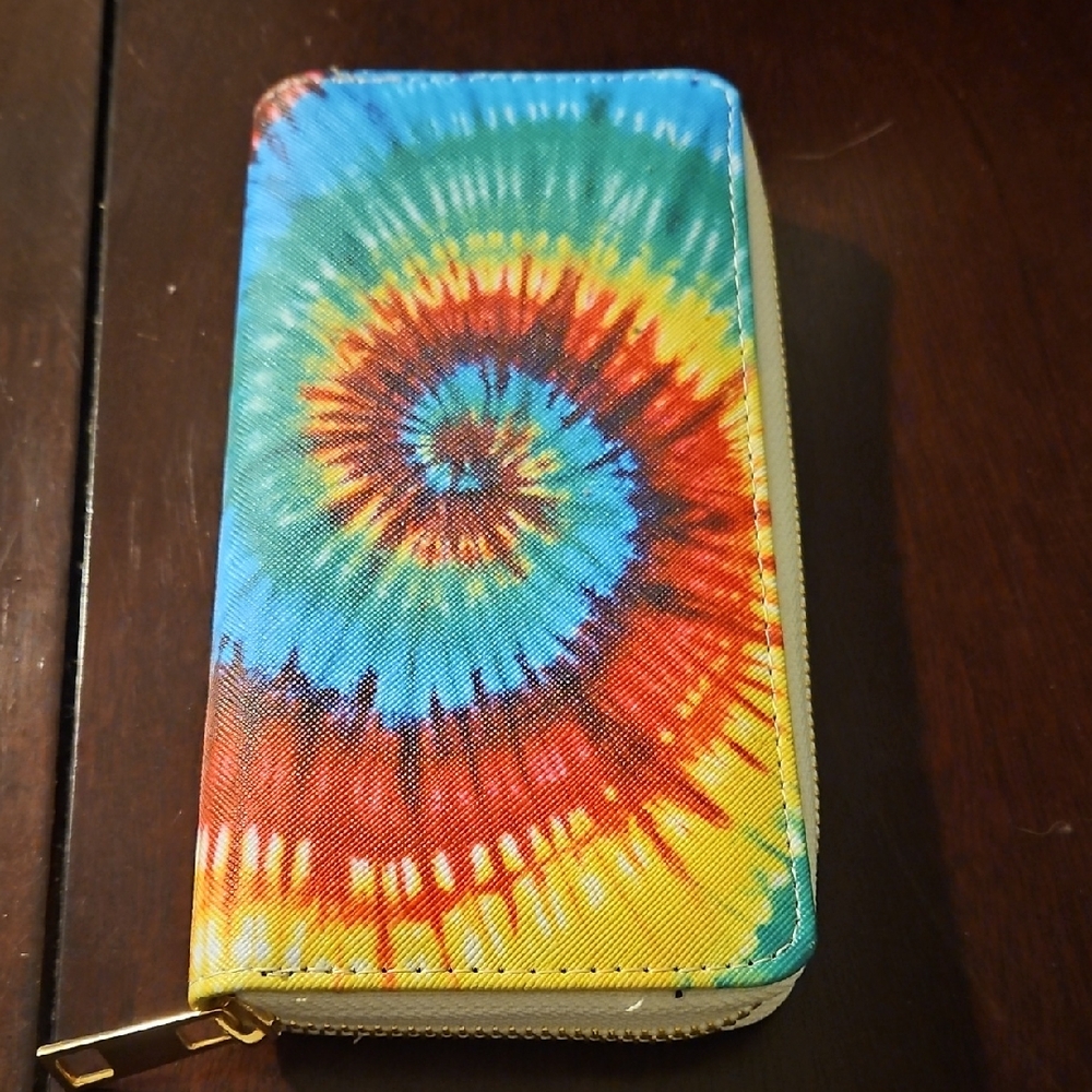 Bundle 5 Items For $25 - Tie-Dye Spiral Zip Around Wallet - Multicolor